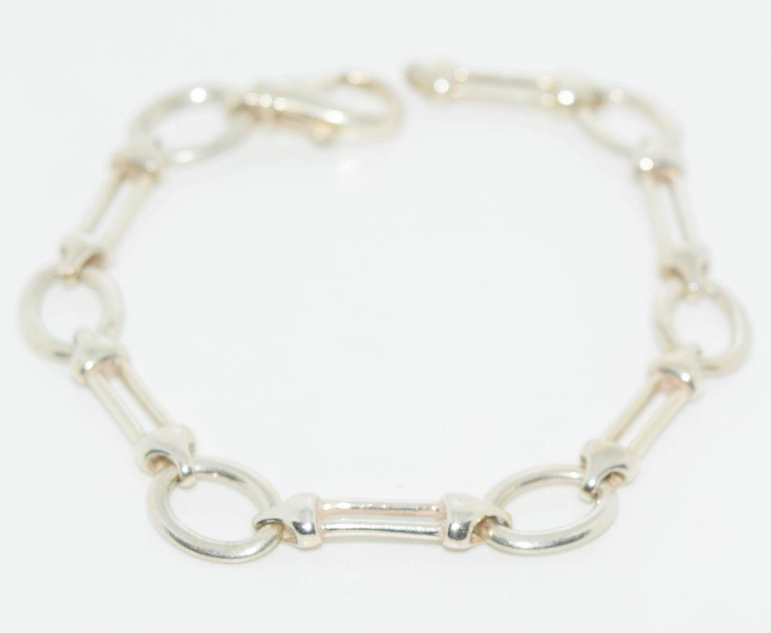 Sterling Vintage Oval Bar Link Bracelet (1 of 3)