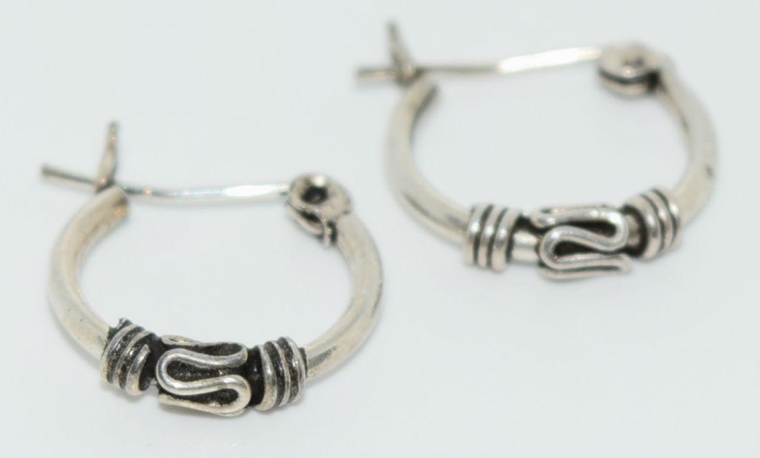 Small Byzantine Sterling Hoop Earrings: These earrings are small with an 11mm drop and only 2.5mm wide. Great for 2nd or 3rd piercing.