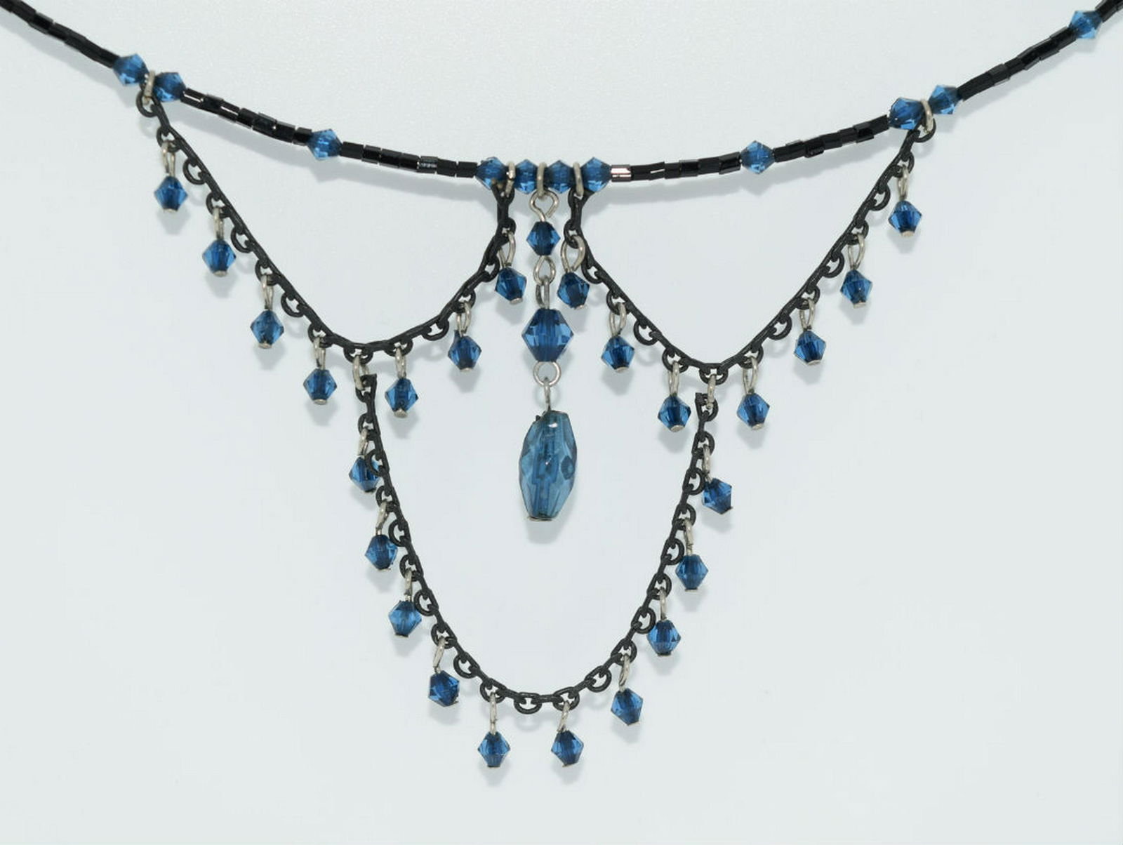 Black & Blue Wrap Choker Costume Necklace (1 of 2)