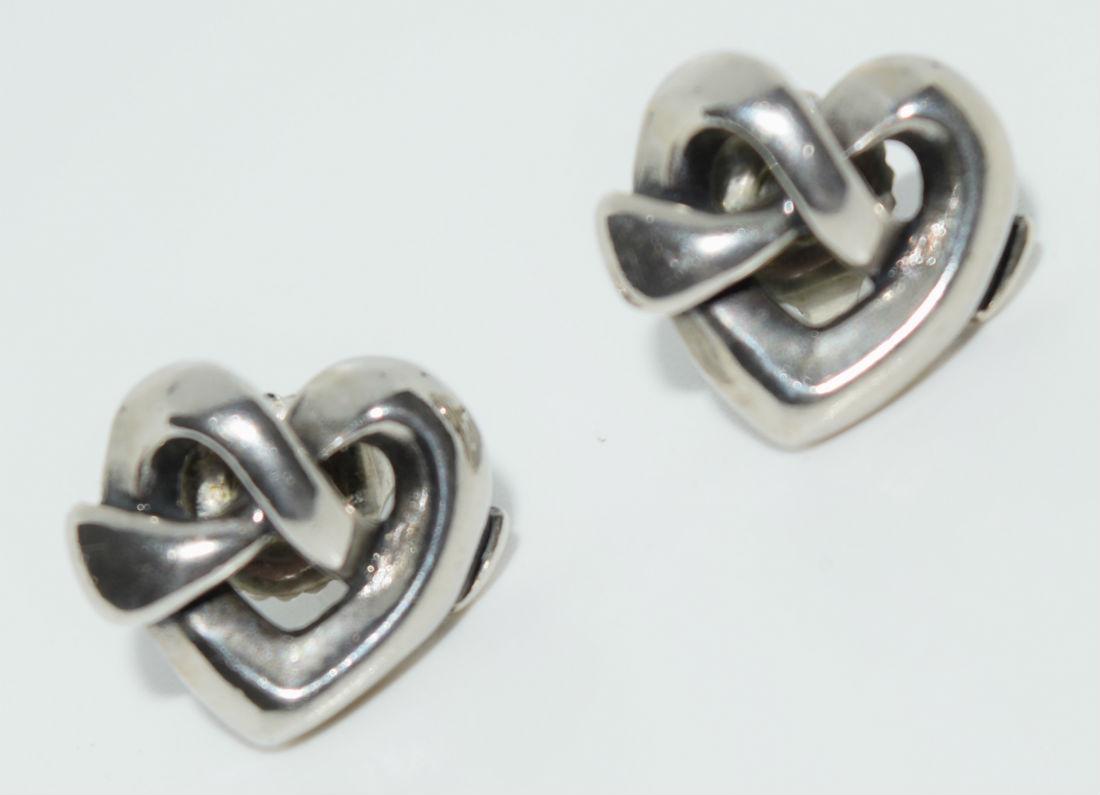 James Avery Vtg Heart Knot Stud Earrings (1 of 2)