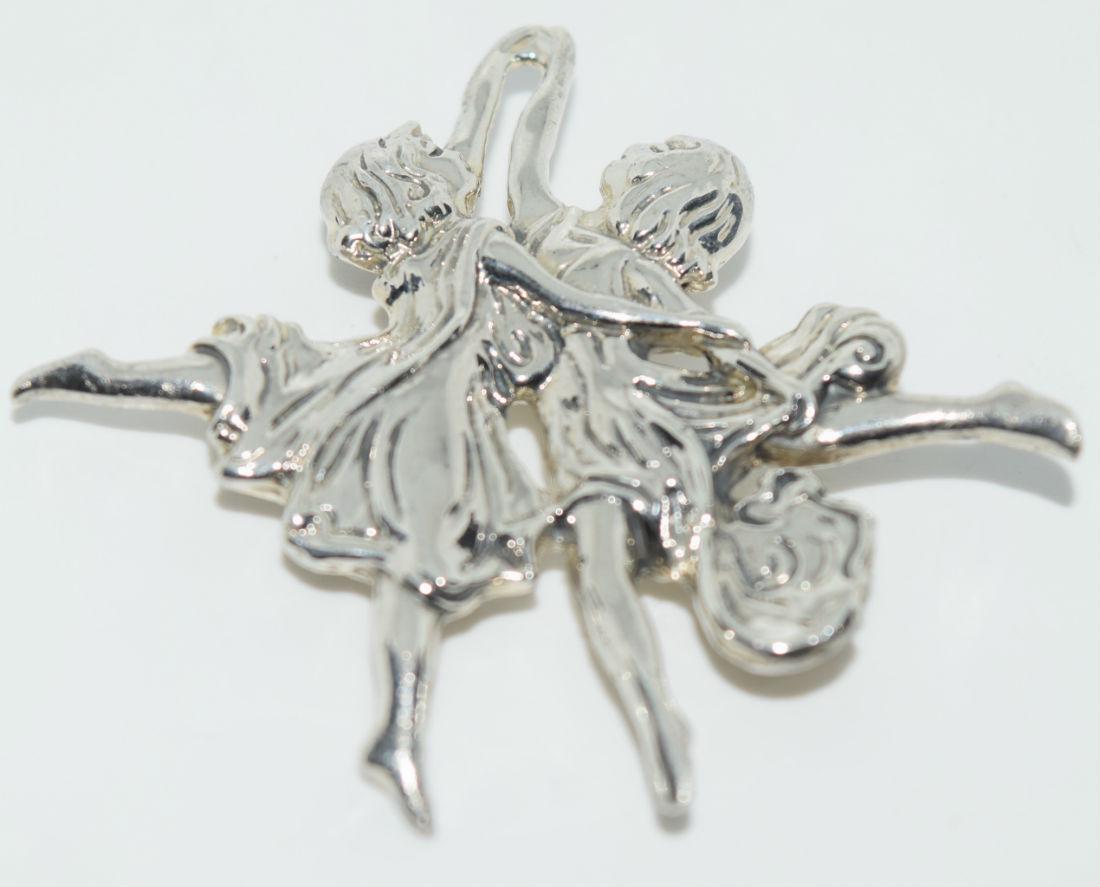 Vintage Sterling Dancing Ballerinas Brooch (1 of 3)