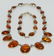 Vintage Sterling Amber Necklace & Bracelet Set - 2