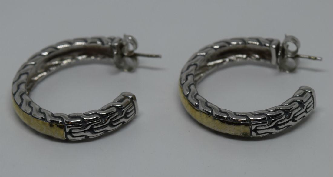 Sterling 37.5mm Two Tone Hoop Earrings (1 of 3)