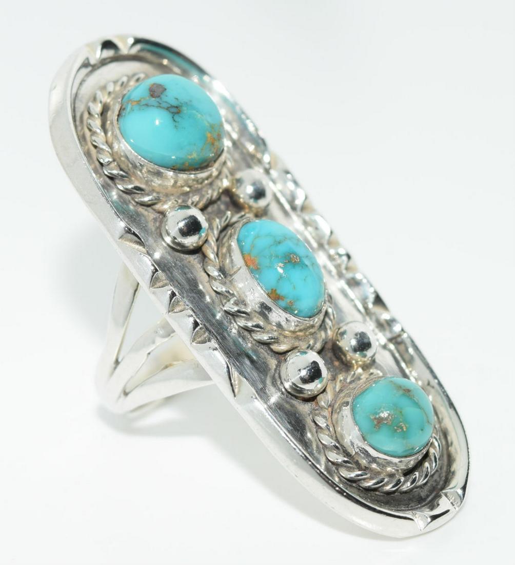 Old Pawn Sterling & Turquoise Ring (1 of 5)