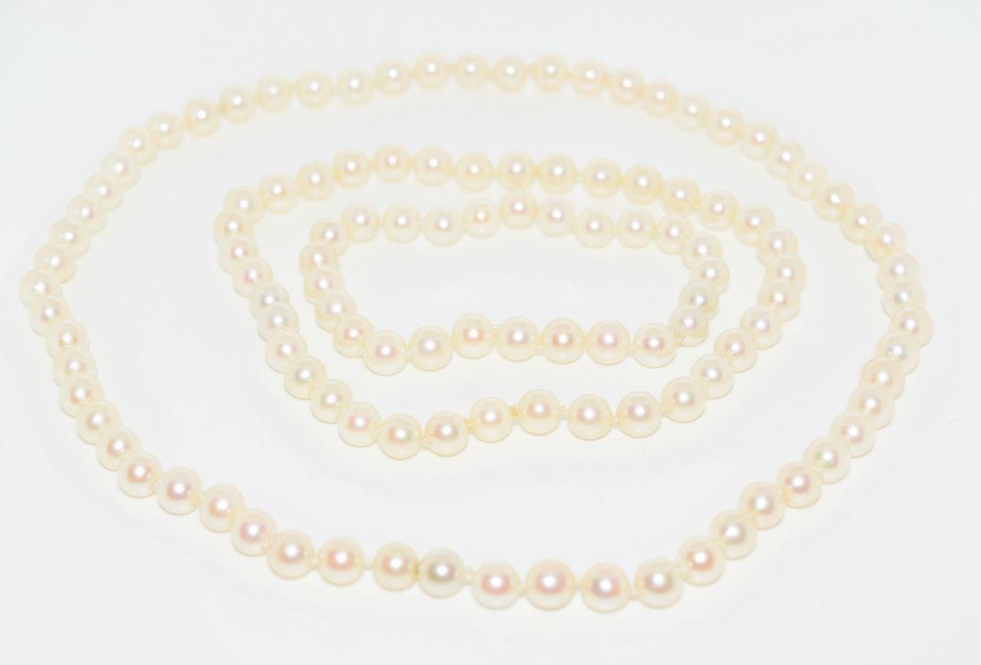 6.5-7mm Pink Luster Cultured Pearl Set w/ Appraisal (1 of 7)