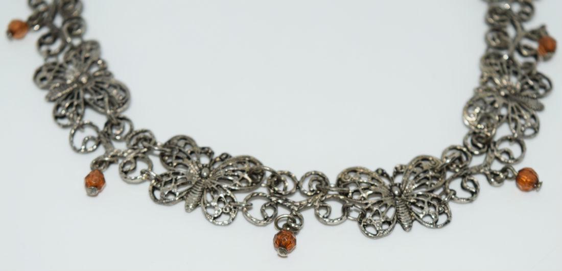 Butterfly 12-15" Choker Costume Necklace: Please review pictures to get an idea of the size.