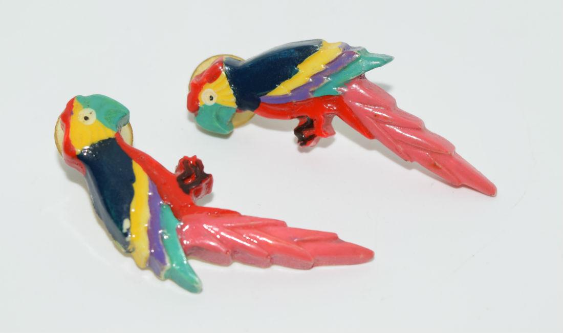 Carved Resin Bird Costume Post Earrings (1 of 3)