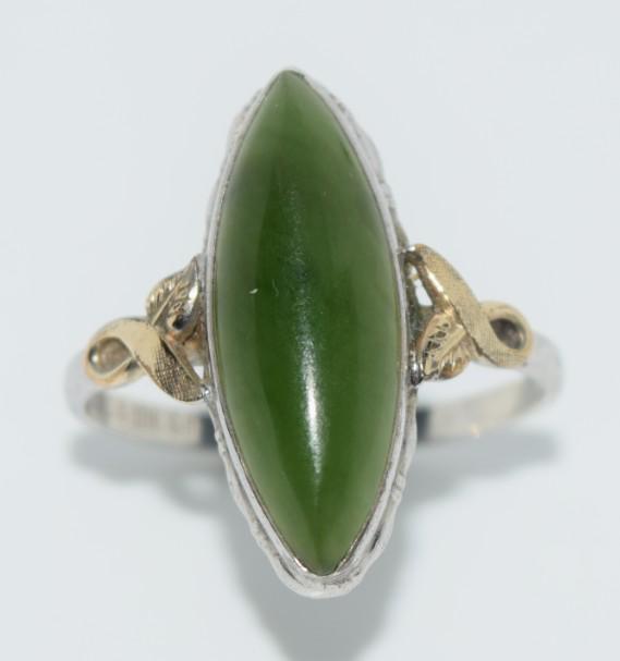 Natural Green Stone Sterling Silver Ring sz 10 (1 of 3)