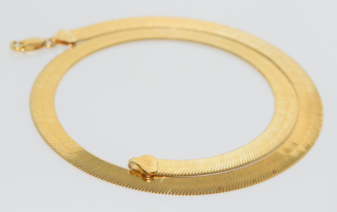 Milor Italy Sterling Herringbone Wide Necklace (1 of 4)