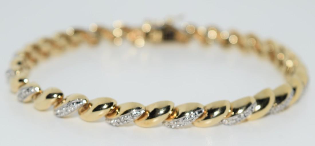 Sterling & Diamond Macaroni Bracelet (1 of 3)