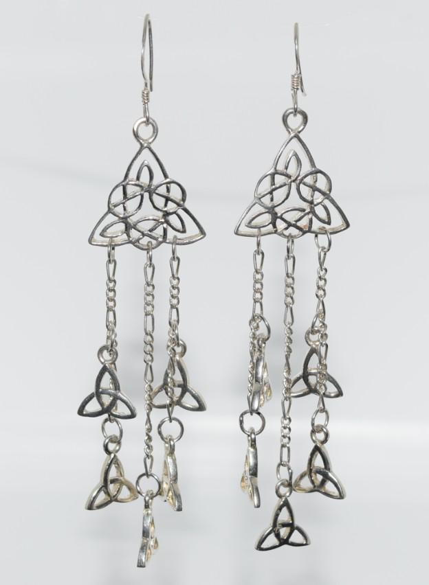 Sterling Silver Celtic Designed Dangle Earrings (1 of 2)