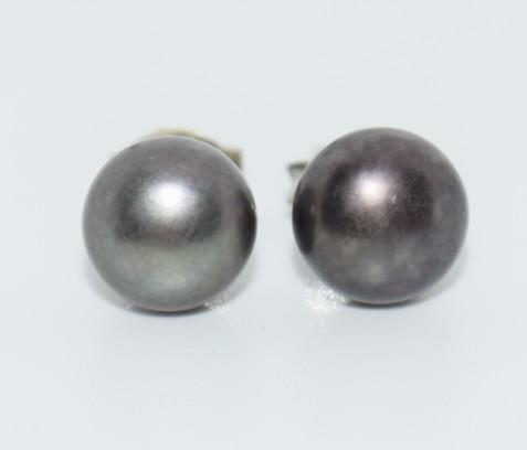 Sterling Silver Real Pearl Stud Earrings (1 of 3)