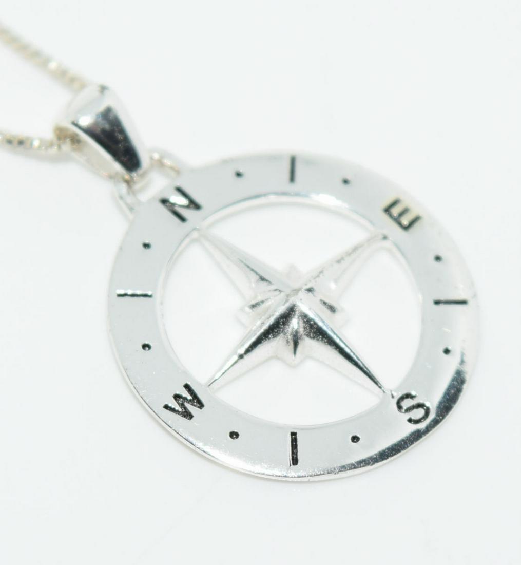 Silver Compass Quote Necklace (1 of 2)