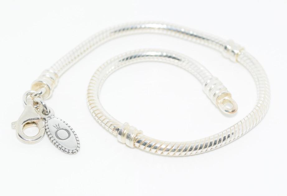 Sterling Silver Pandora Slide Bead 7.5” Bracelet (1 of 3)