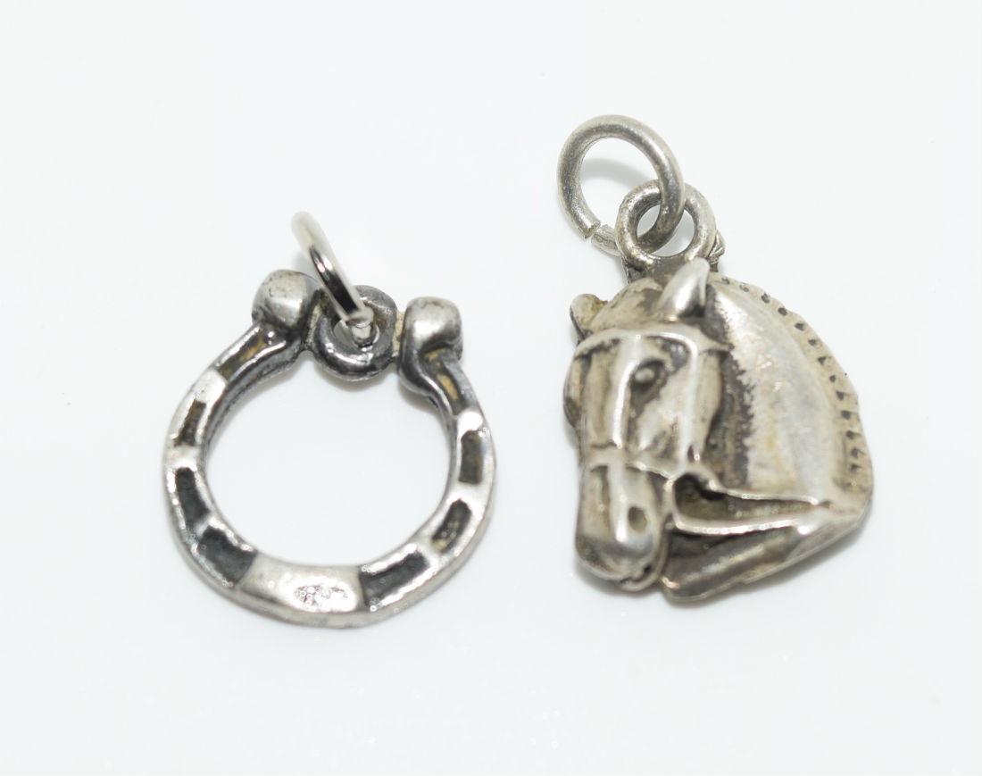Silver Tone Horse & Horseshoe Charms (1 of 3)