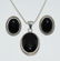Sterling Silver Onyx Necklace & Earring Set