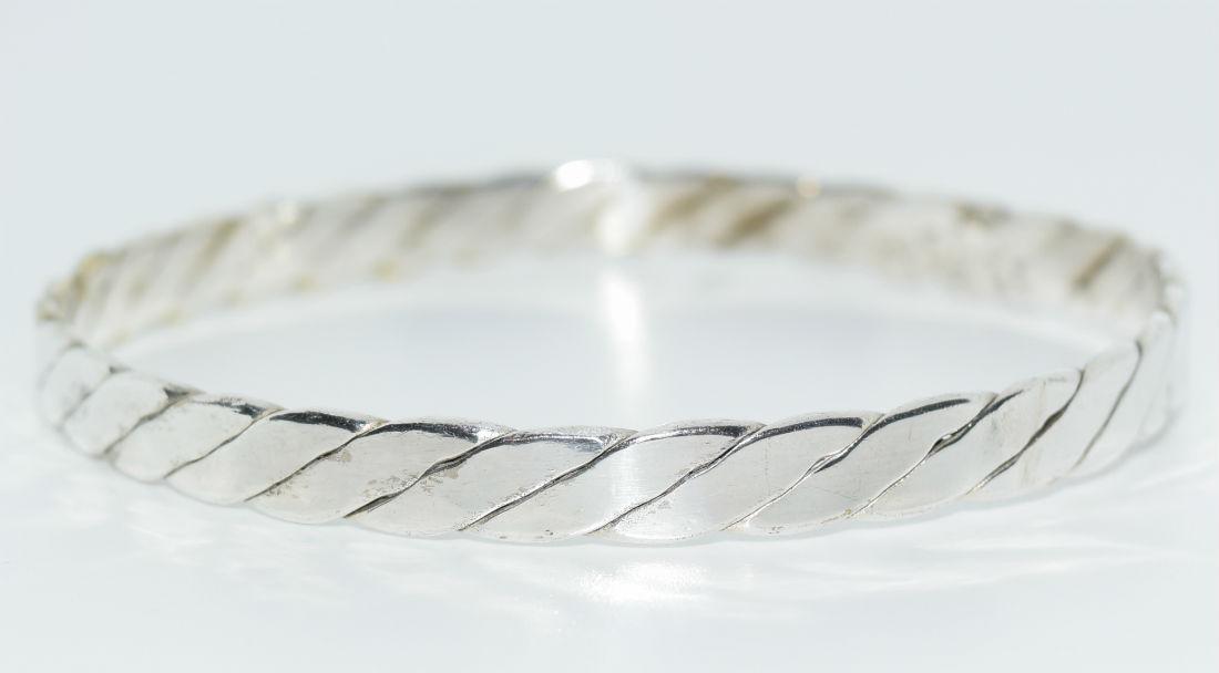Mexico Sterling Silver Twisted Bangle Bracelet (1 of 3)