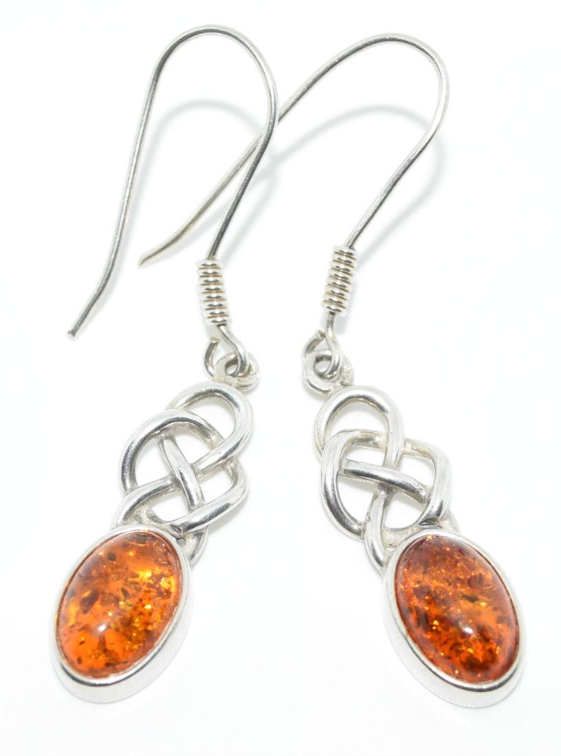 Sterling Silver Artisan Amber Earrings (1 of 3)