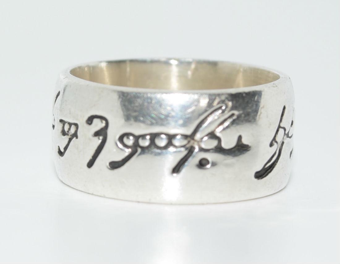 950 Sterling Silver Arabic Quote Band Ring Sz 7 (1 of 4)