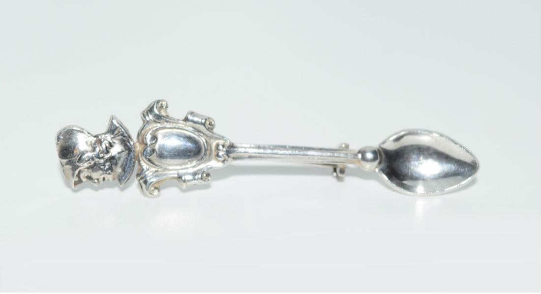 Antique Sterling Silver Knight Spoon Brooch (1 of 3)