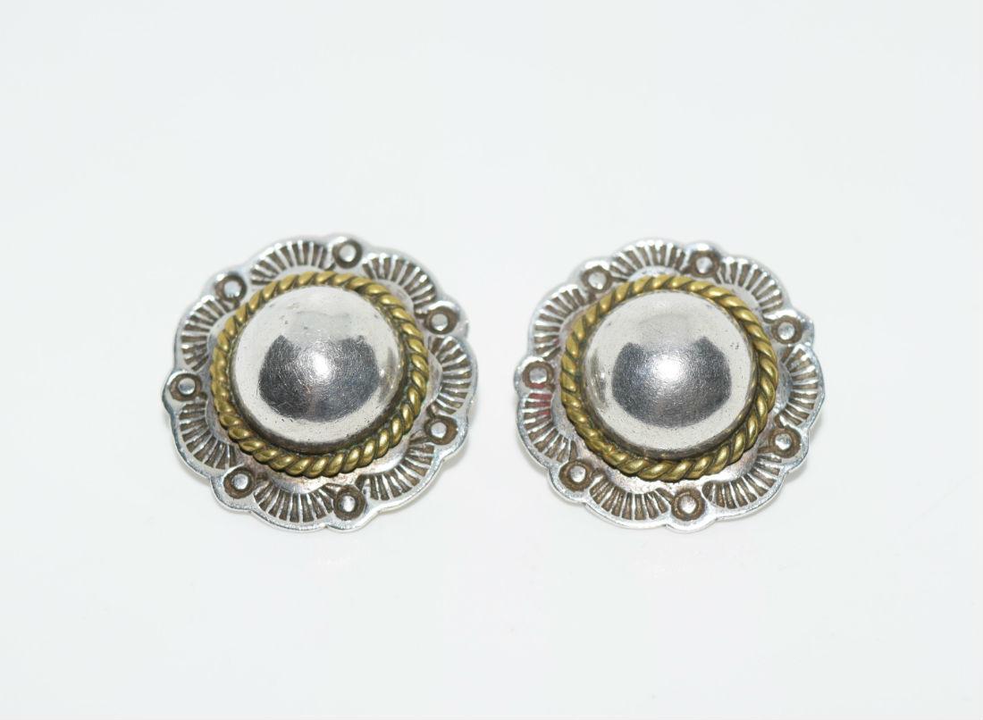 Taxco Mexico Sterling Silver Dome Clip-On Earrings (1 of 3)