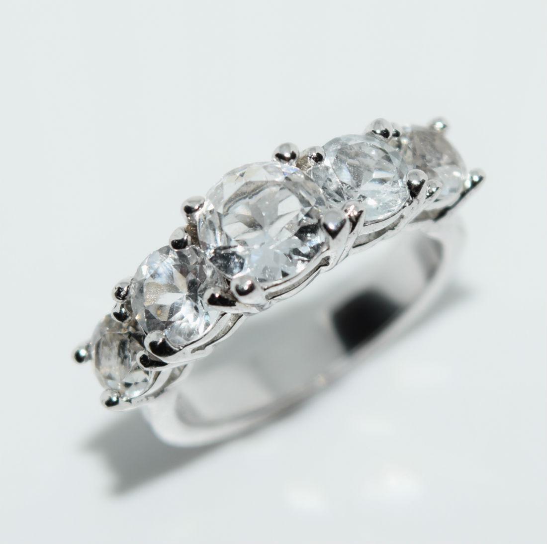 Sterling Silver White Topaz Ring Sz6 (1 of 4)