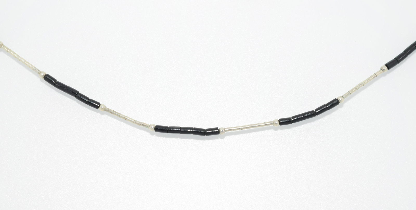 Native American Liquid Sterling Black Bead Necklace (1 of 3)