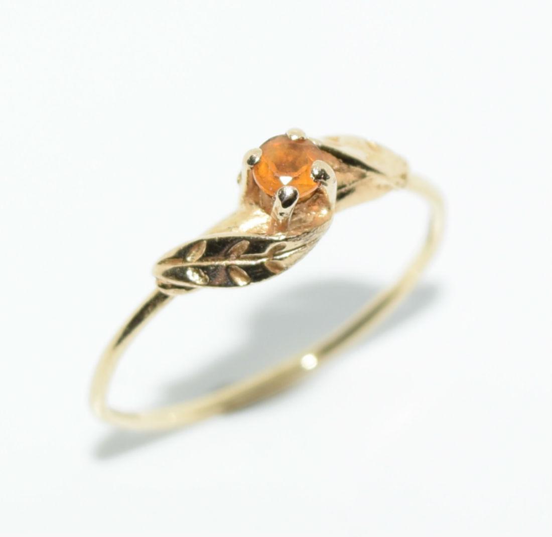 Dainty 10K Gold Round Cut Citrine Ring Sz5.75 (1 of 3)