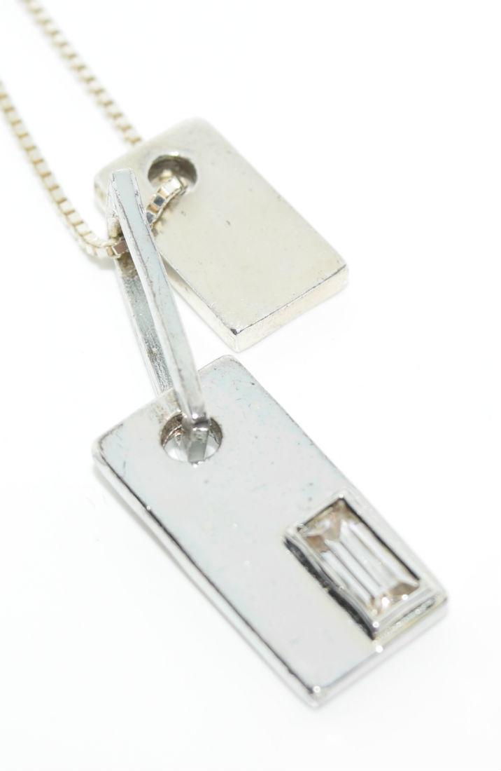 Designer Sterling Silver Cubic Zirconia Necklace (1 of 3)