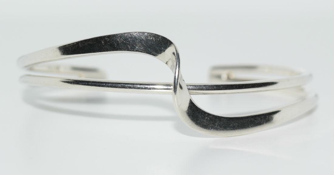 Mexico Sterling Silver Wave Cuff Bracelet (1 of 4)