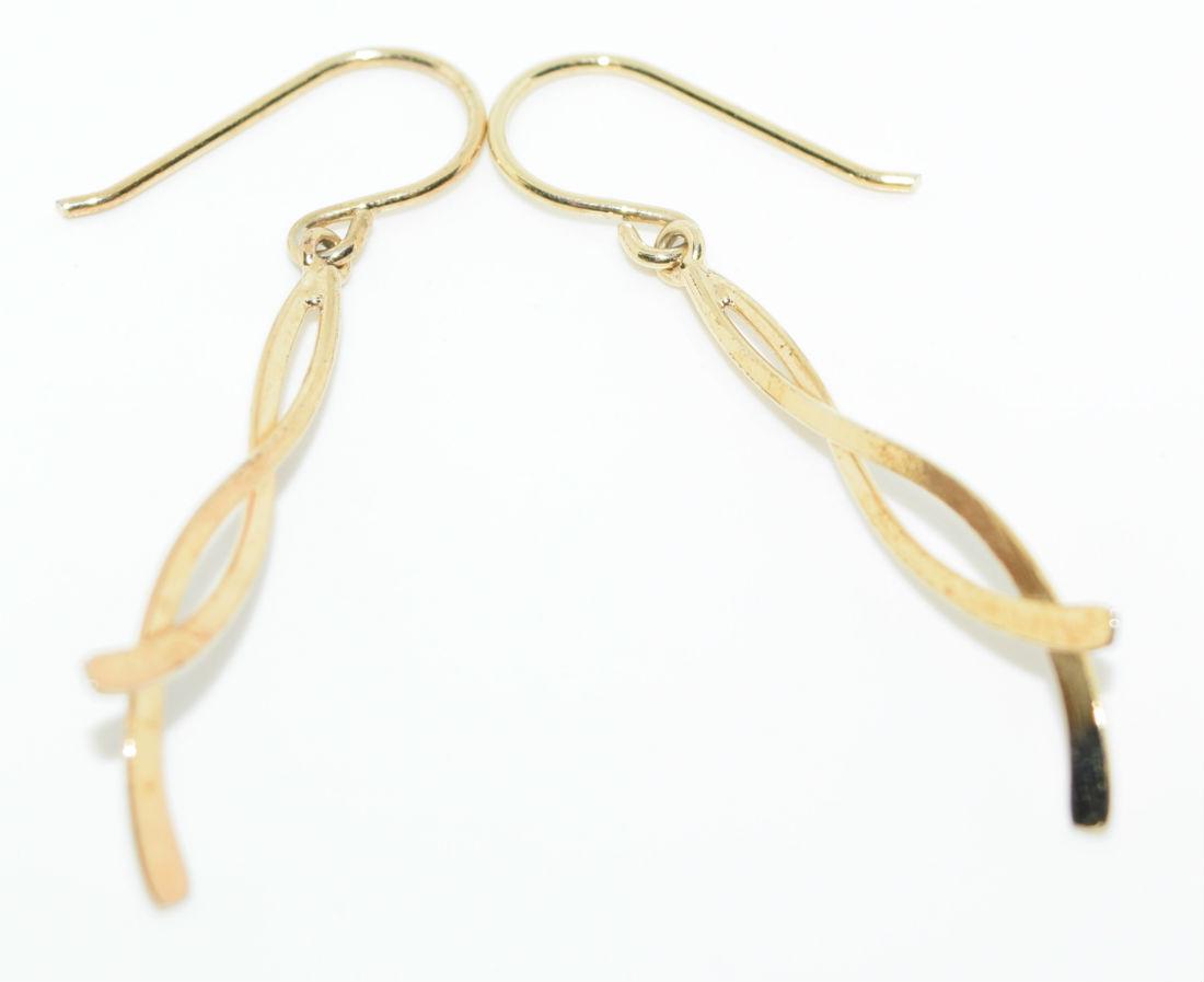 Gold Over Sterling Silver Twisted Dangle Earrings (1 of 3)