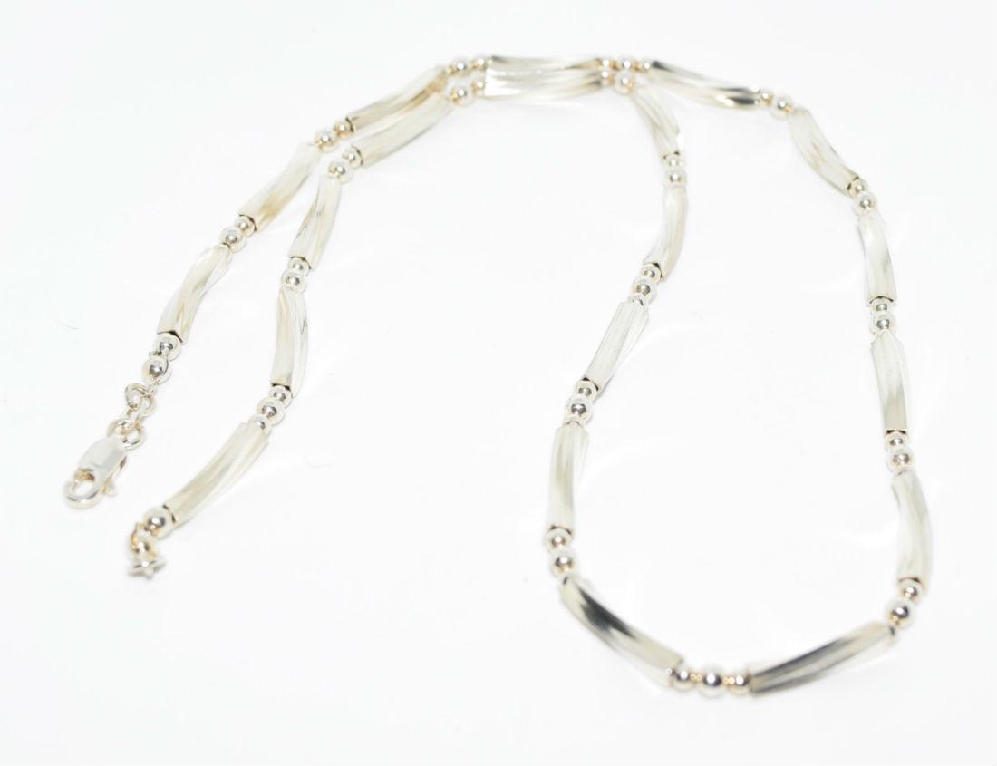 Sterling Silver Twisted Bead Necklace (1 of 5)