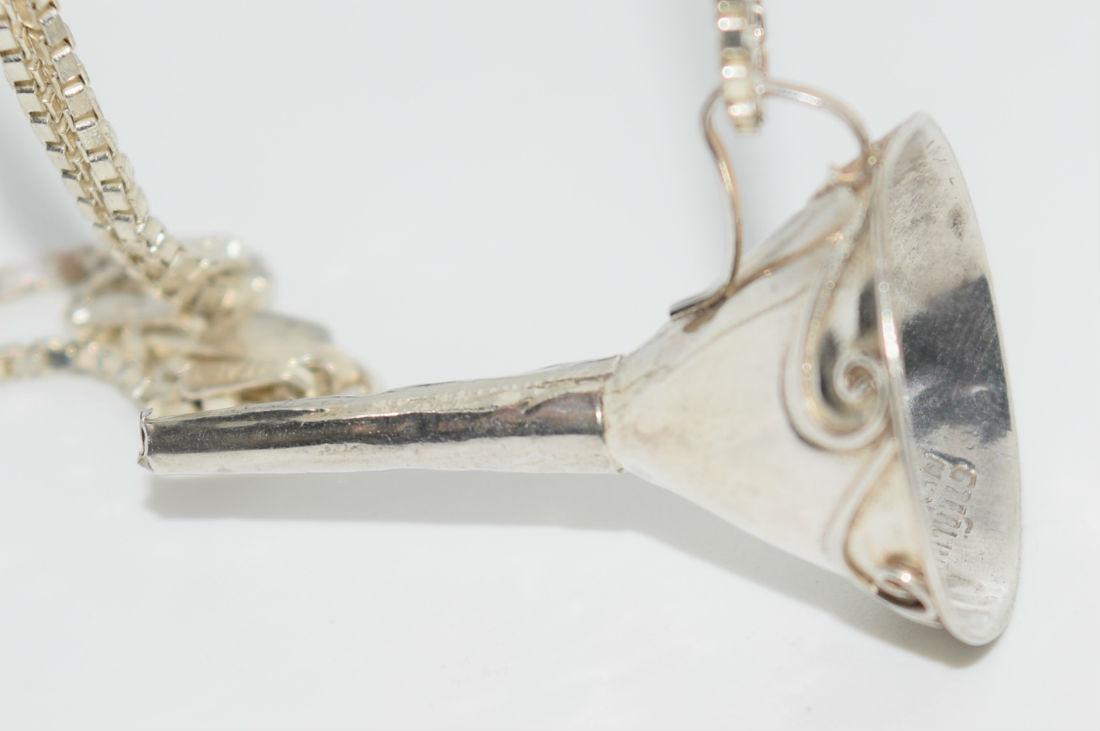 Vintage Mexico Sheet Silver Funnel Necklace (1 of 4)