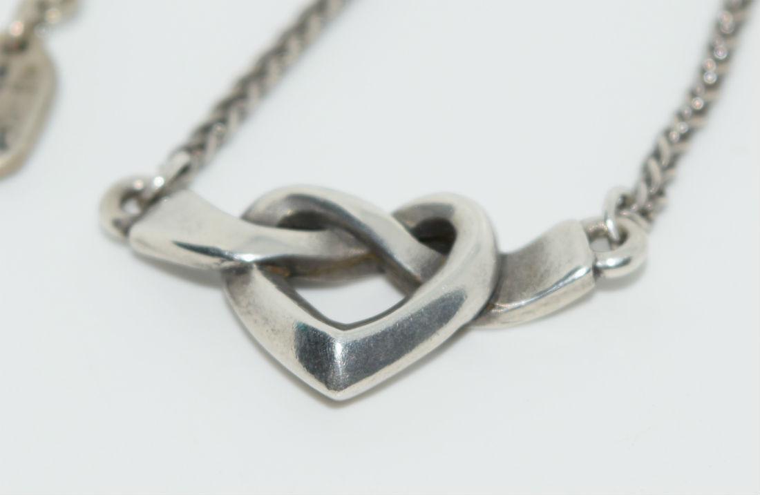 Vintage James Avery Sterling Silver Heart Knot Necklace (1 of 2)