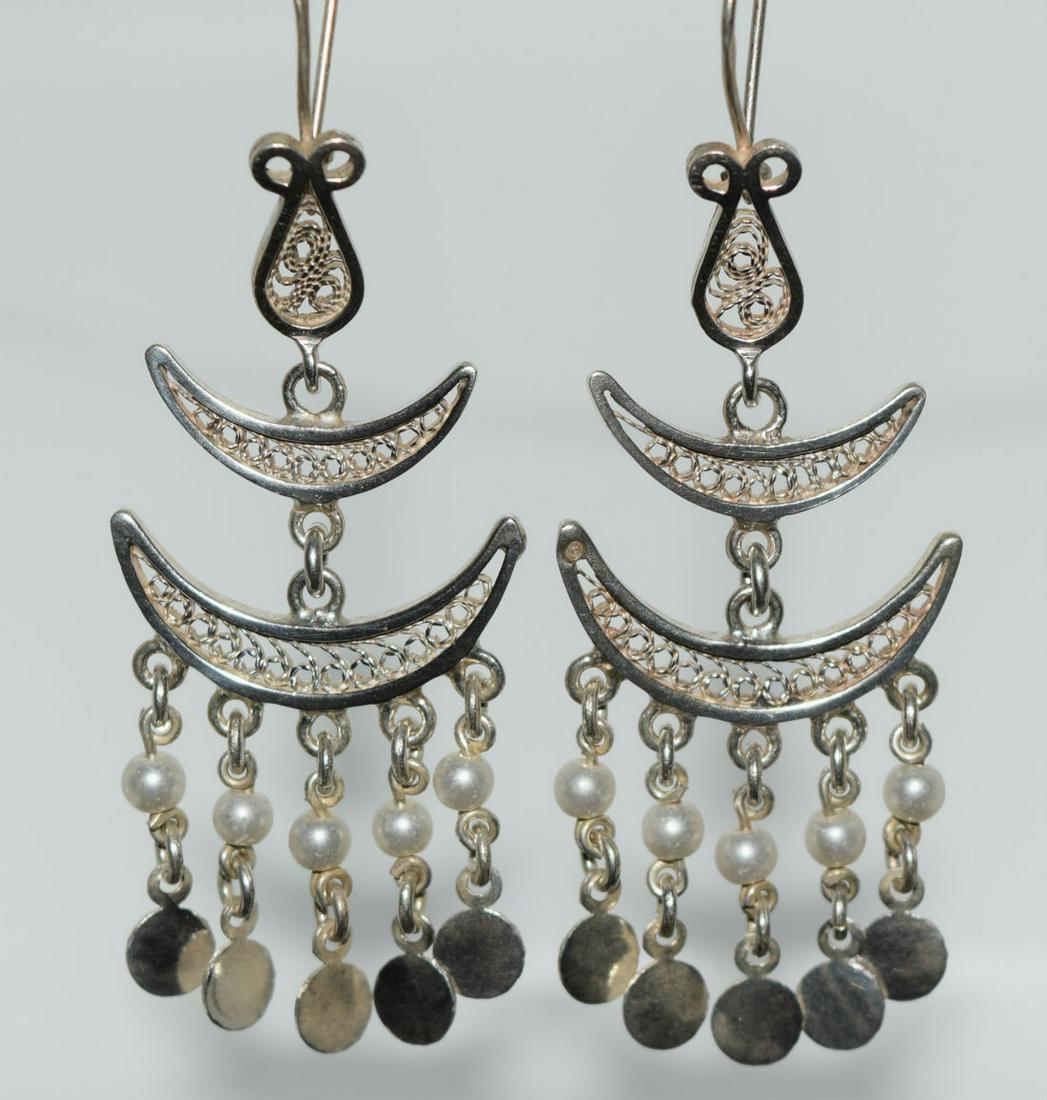 Vtg Sterling Filigree Chandelier Earrings (1 of 4)