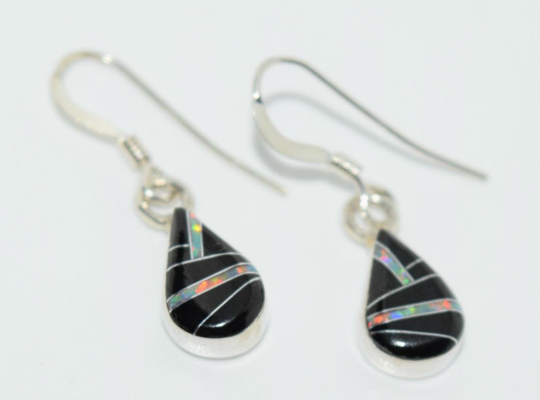 Vintage  Native Tear Drop  Hook Earrings (1 of 4)