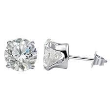 Sterling Silver Round 7mm  Solitaire Earrings (1 of 1)