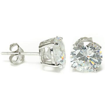 Sterling Silver 6mm Round Solitaire Earrings (1 of 1)