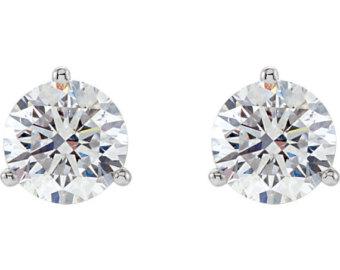 Sterling Silver 7mm Round Solitaire Earrings (1 of 2)