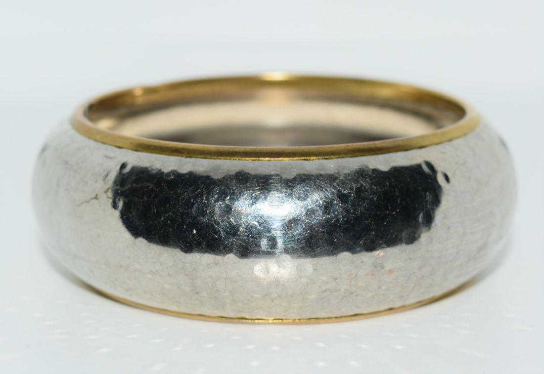 Hammered silver tone bangle bracelet (1 of 3)