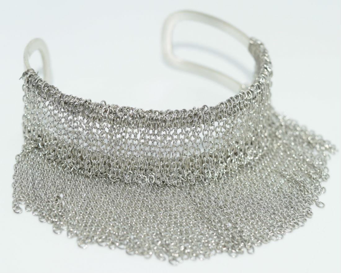 Silver tone waterfall cuff bracelet (1 of 2)