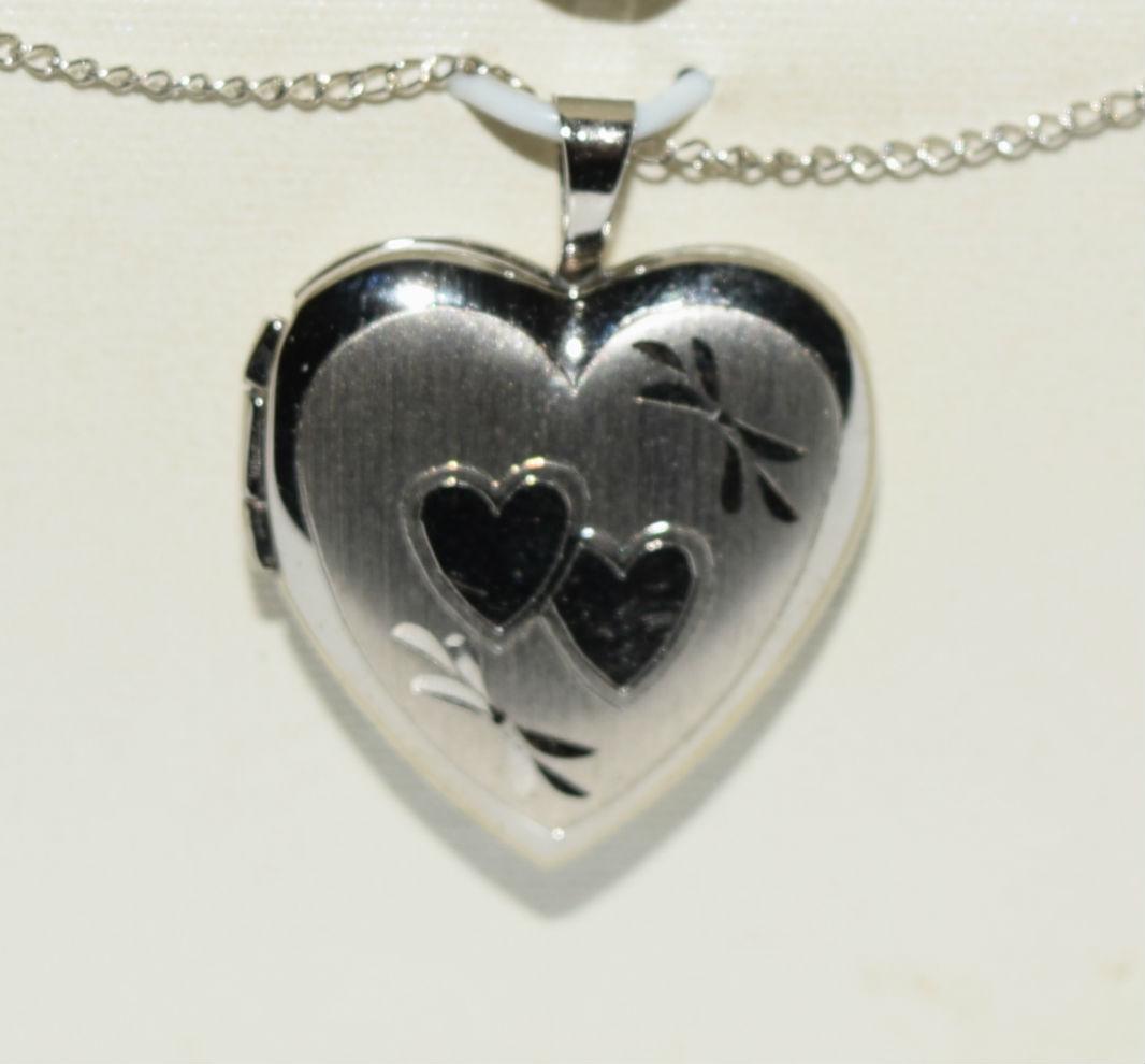 Sterling Silver Etched Locket Necklace: Sterling Silver Locket Measures 19.5mm x 25mm on a 16-18” Necklace New in Box