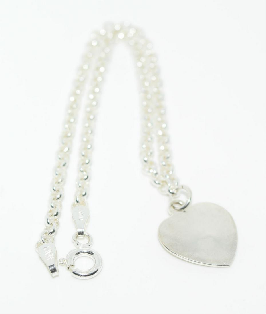 Sterling Silver Heart Charm Rolo Chain Bracelet (1 of 3)