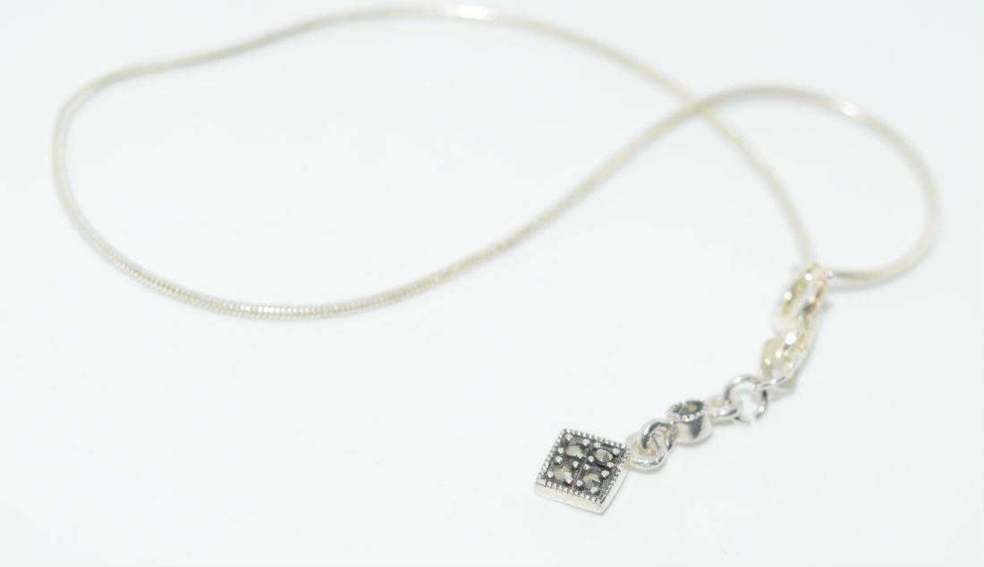 Sterling & Marcasite Charm Anklet (1 of 1)
