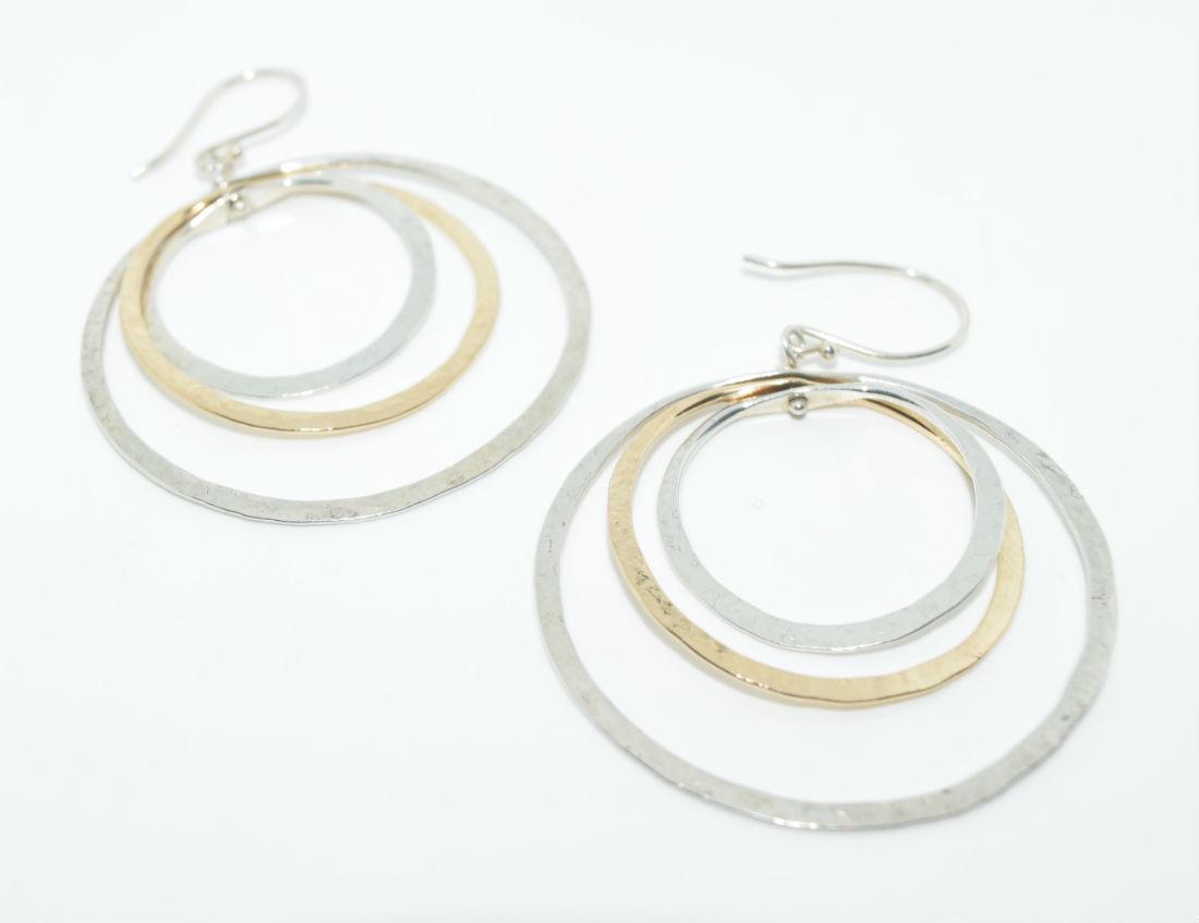 Sterling Two-Tone Spinning Hoop Hook Earrings (1 of 3)