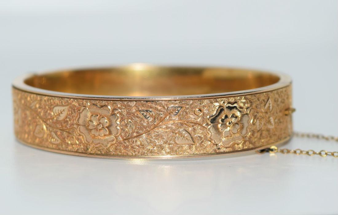 Vintage Dunn Bros. 10K Gold Filled Flower Bracelet (1 of 5)