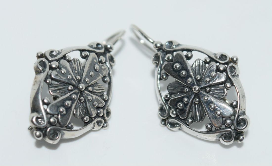 Sterling Silver Cross Dangle Earrings (1 of 2)