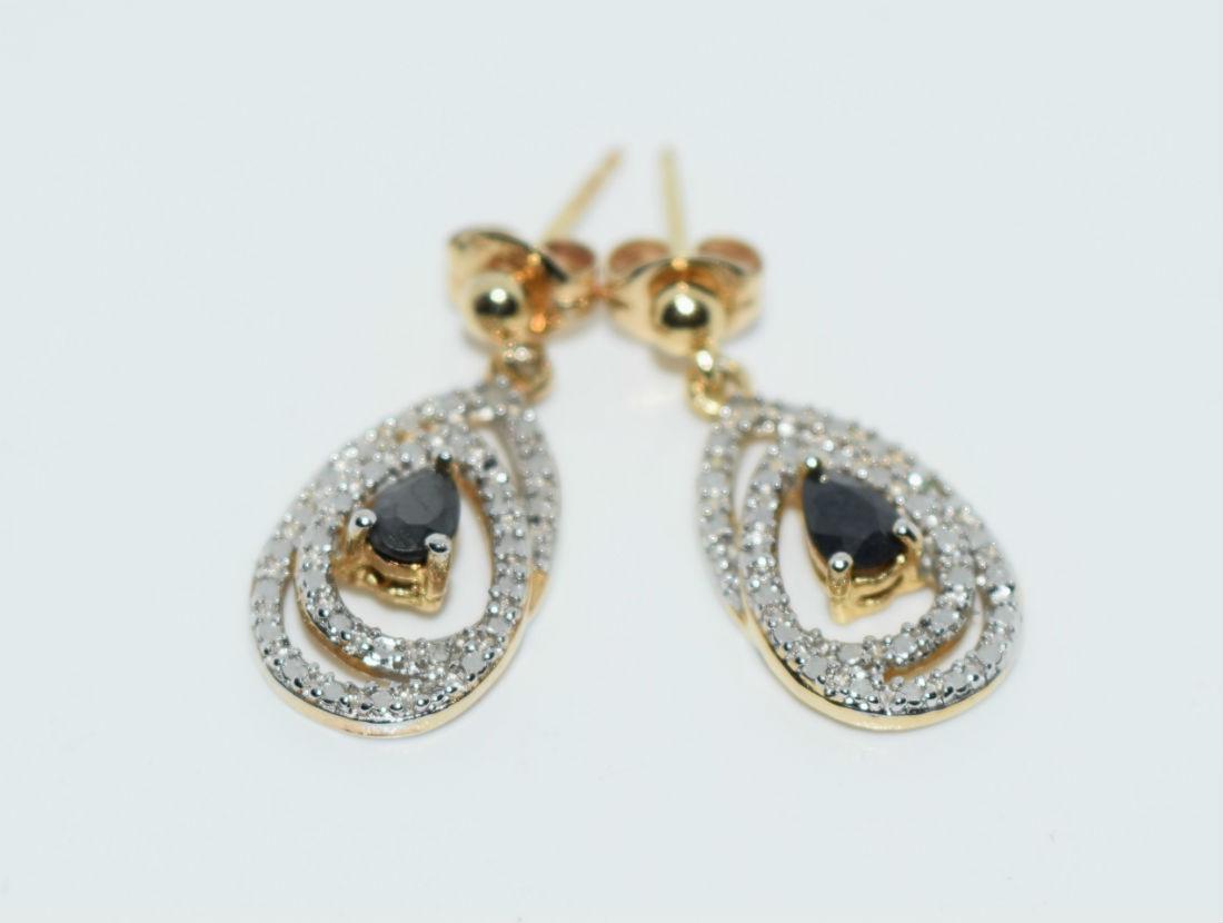 Gold Over Sterling Sapphire Dangle Earrings (1 of 3)