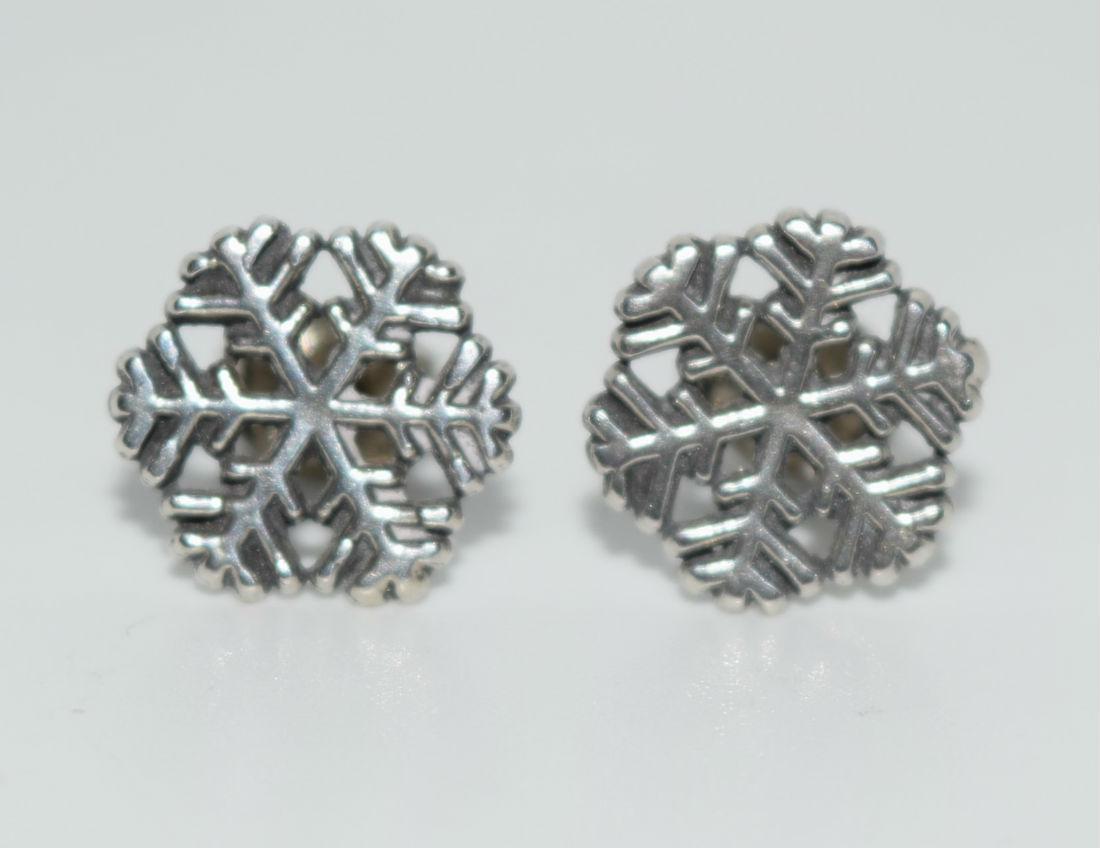 Sterling Snowflake Stud Earrings (1 of 2)