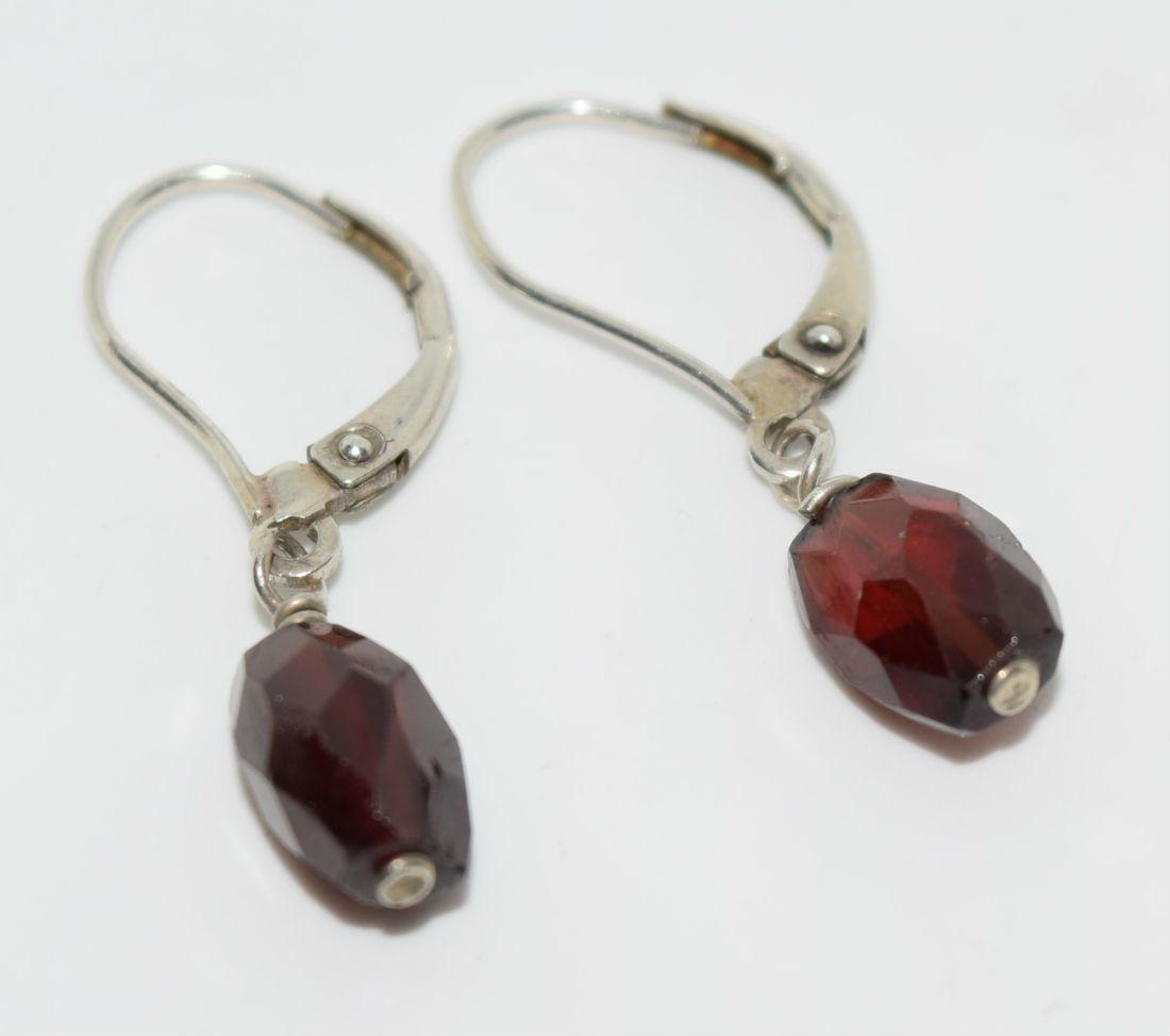Sterling Garnet Dangle Earrings (1 of 2)